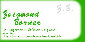 zsigmond borner business card